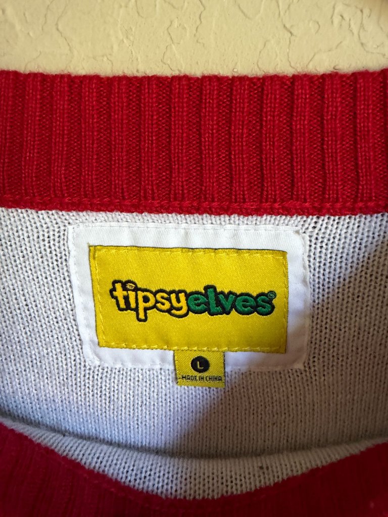 Tipsy Elves Ugly Christmas Santa Peeing In Snow Sweater Large — image 5 of 7